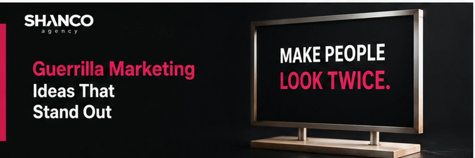 Bold advertising display reading Make People Look Twice for guerrilla marketing ideas that help brands stand out