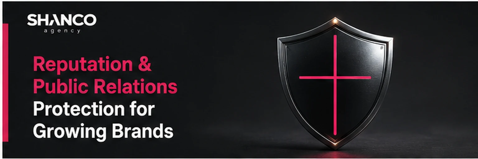 Protective shield representing reputation and public relations protection for growing brands